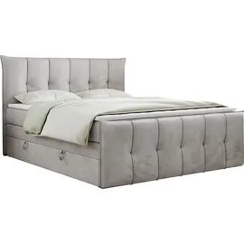 MKS King Boxspringbett 160 x 200 cm H4 Hellgrau