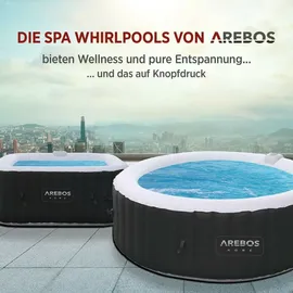 Arebos Whirlpool Ø208 cm x 68 cm Schwarz