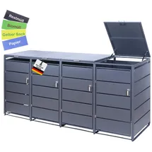 Albatros Mülltonnenbox 4er Tonne 260 x 116 x 80 cm anthrazitgrau