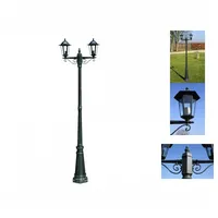 VidaXL Gartenlaterne 2-flammig 215 cm Dunkelgrün/Schwarz Aluminium - Grün