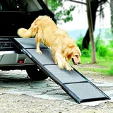 BestVida® Haustierrampe (160 x 44 cm), Hunderampe für Auto, SUV und LKW, Faltbare und tragbare Haustierrampe mit Rutschfester Teppichoberfläche, leicht Stabil, extra breite Hundestufen