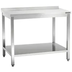 Bartscher Arbeitstisch 600, B1300, MA, Höhenverstellbarer Arbeitstisch mit Scotch-Brite-Schliff, 1 Stück