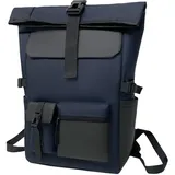 Mapille Rolltop Rucksack Wasserdicht Rucksack Rolltop,Groß Rolltop Rucksack Herren Damen,Rollrucksack Herren mit Laptopfach 17.3 Zoll,Reiserucksack für Business Arbeit Uni Reise Freizeit (Marineblau) - XL