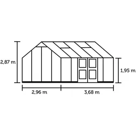 Juliana Jubii 60 Gewächshaus Schwarz ESG 3 mm 10,9 m2