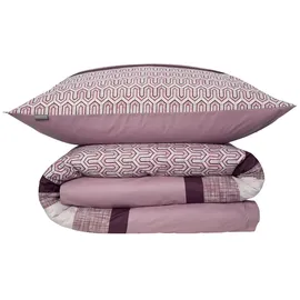 SCHIESSER Siena Gestreift Burgund 155 x 220 cm + 80 x 80 cm