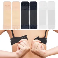 Bequeme BH Verlängerung, 6 Pack, Größe S, schwarz, weiß und beige, 2 Stück x je Farbe, 2er Haken Reihe, weiches und elastisches Material, BH Verschluss Erweiterung, Bra Extender, komfortabel BH tragen - 1 E - Schwarz + Weiss + Beige, S, 6x