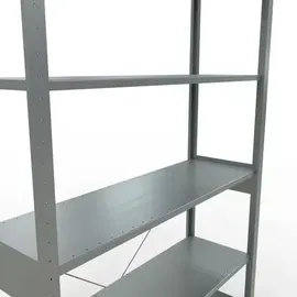 Schulte Lagertechnik Schulte Grundregal "Steckregal MULTIplus150", 2500 x 1300 x 400 mm Agmessung, 6 Fachböden, Kreuzstrebe verzinkt