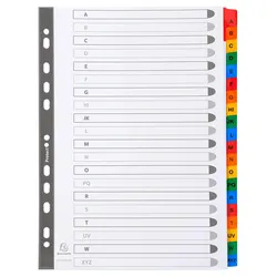 Exacompta 1111E 10x Register numerisch bedruckt, weißer Karton 160g/qm, 20 Taben, A-Z, DIN A4 - Weiß