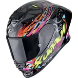 Scorpion EXO-R1 Evo II Air Savage Integralhelm - Schwarz/Blau/Pink/Gelb / XS