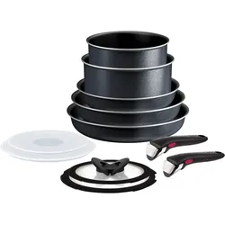 Topf-Set TEFAL "Ingenio So'Light", schwarz, Töpfe, Light Tech Technology, abnehmbarer Griff, platzsparend, made in France