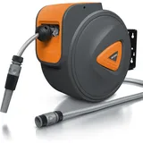 Brandson 20 m Schlauchtrommel - Gartenschlauch - automatisch einziehbar - Schlauchdurchmesser 13 mm - 180 Grad drehbar - kompatibel mit Gardena