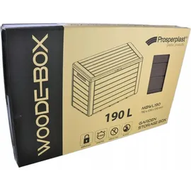 Prosperplast Woodebox Gartenbox Kissenbox Gartentruhe (190 Liter, Umbra)