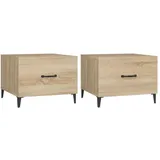 vidaXL Couchtisch mit Schubladen Braun Eiche 50 x 50 x 40 cm