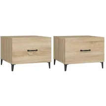 vidaXL Couchtisch mit Schubladen Braun Eiche 50 x 50 x 40 cm