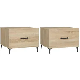 vidaXL Couchtisch mit Schubladen Braun Eiche 50 x 50 x 40 cm
