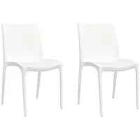 VidaXL Gartenstühle 2 Stk. Weiß 50x46x80 cm Polypropylen