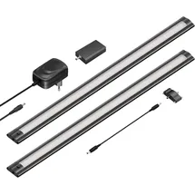 ledscom.de Smarte LED Unterbau-Leuchte SIRIS schwarz matt mit WLAN-Controller, flach, Smart-Home, Alexa-fähig (Echo) je 50cm, je 655lm, weiß, 2er Set, dimmbar