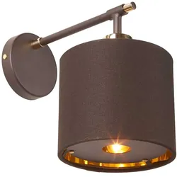 Balance 1-flammige Wandleuchte - Braun/Messing poliert mit braunem Schirm