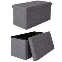 tavora Sitzhocker faltbar Leinen 76 x 38 x 38 cm Grau