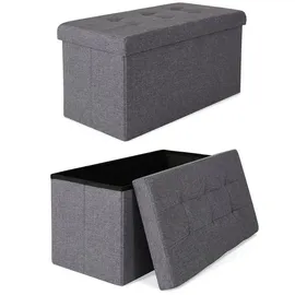 tavora Sitzhocker faltbar Leinen 76 x 38 x 38 cm Grau