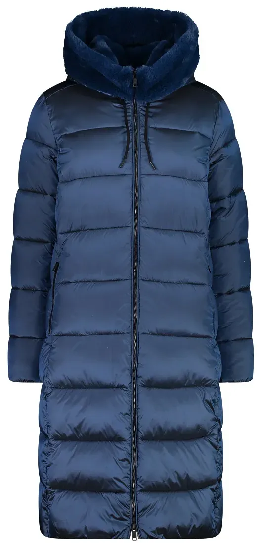 CMP Wintermantel Coat Fix Hood (Glanzeffekt, warm) inkblau Damen