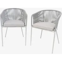 Sweeek 2er-Set Gartensessel aus verzinktem Stahl, mit Seilbespannung und