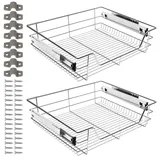 Ikodm Teleskopschublade 8X60cm Küchenschublade, Schrankauszug,Küchenschrank Auszug Nachrüsten,Küchenschubladen aus Metall Einbauschublade für Spülschrank,Schrank Schubladen Ausziehbar