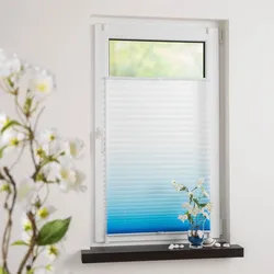 Plissee »Farbverlauf«, Lichtschutz, ohne Bohren, verspannt, einfache Montage, blickdicht, dekorativ, 63953714-1 azurblau + weiß + weiß