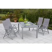 Merxx Taviano Set 5-tlg. 4 Klappsessel Gartentisch Ausziehbar 160