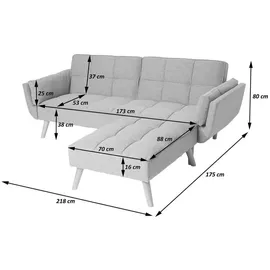 MCW Schlafsofa hellgrau