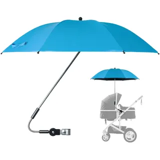 Befeixue Kinderwagen-Sonnenschirm, Kinderwagen-Sonnenschirm,Extra großer Sonnenschirm mit UV-Schutz LSF 50+ und Klemme - UV-Schutz-Baldachin zum Anklemmen, 360 Grad verstellbar, wasserdichter