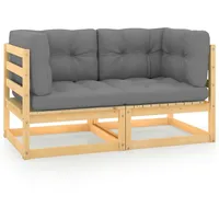 vidaXL Gartensofa 2-Sitzer Loungesofa Kiefer
