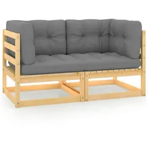 vidaXL Gartensofa 2-Sitzer Loungesofa Kiefer
