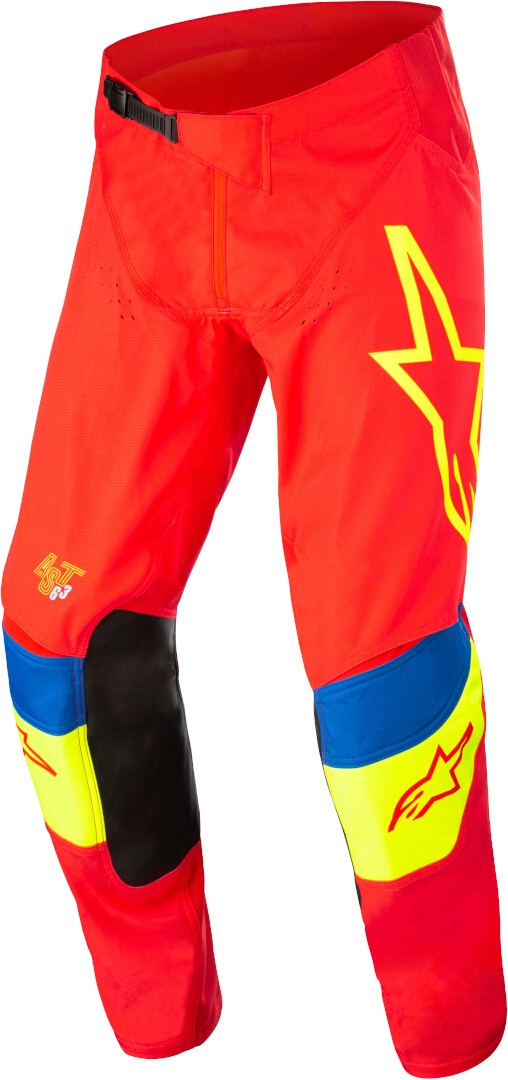 Alpinestars Techstar Quadro Motorcross broek, rood-geel, 30 Voorman