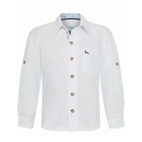 Isar-Trachten Trachtenhemd Isar-Trachten Herren Trachtenhemd 'Luis' 48602 weiß 37/38