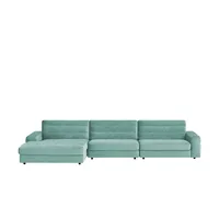 Ecksofa Samt  Scarlatti , türkis/petrol , Maße (cm): B: 416 H: 83 T: 205.0