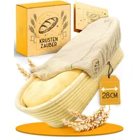 Krustenzauber Gärkörbchen zum Brotbacken - Ovaler Gärkorb aus Rattan