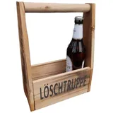 Deko-Impression Flaschenträger Löschtruppe Bierkasten Flaschenträger Holzkiste Weinregal 23,5 cm (1-St)