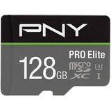 PNY microSDXC Pro Elite 128 GB Class 10 UHS-I A1 V30 + SD-Adapter