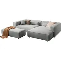 LeGer Home by Lena Gercke Polsterecke »PIARA XXL, L-Form mit Schlaffunktion, Big-Sofa in Cord o. Leinenoptik«, Hocker stellbar zum Schlafsofa (Krokodilverbinder), tiefe Sitzfläche