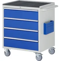 Rau Montagewagen Metall 770x650x975mm blau 4 Schubladen