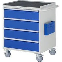 Rau Montagewagen Metall 770x650x975mm blau 4 Schubladen