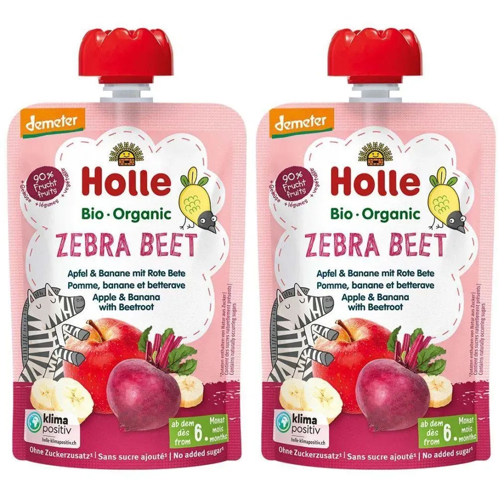 Holle Zebra Beet - Wasserflasche mit Apfel, Banane und Roter Bete