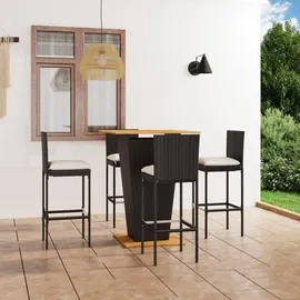 vidaXL Gartenbar Set 5-tlg. Schwarz