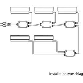 ledscom.de 5er-Set LED Pflasterstein CUS, IP67, 230V, 20x10x4cm, kaltweiß