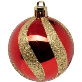 FEERIC LIGHTS & CHRISTMAS ATMOSPHERA CREATEUR D'INTERIEUR Christbaumkugeln Colorama de Noël 25er-Set aus recyceltem Kunststoff D 6 cm rot weiß