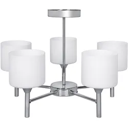 Activejet Klassische Kronleuchter Pendel Deckenleuchte MIRA Chrom 5xE27 für Wohn