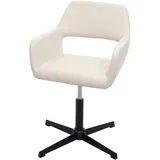 Mendler Homeoffice-Bürostuhl HWC-A50 IV, Wohnraum-Schreibtischstuhl + Esszimmerstuhl Kunstleder creme, Fuß schwarz - Beige