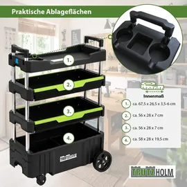 Trutzholm Montagewagen Aluminium/Kunststoff 67,5x40x95 cm schwarz unbestückt