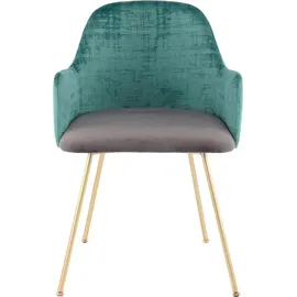 Kayoom Stuhl »Richard 525, moderner Stuhl mit Armlehnen, zweifarbiges Design« () 1 Stk.samtweicher Bezug, zweifarbig, Sitzfläche gepolstert Kayoom Grün grau